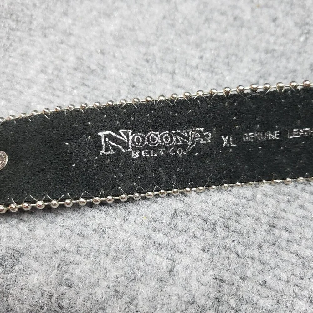 Nocona Belt Womens XL Black Leather Adjustable Western Etched Star Medallion New